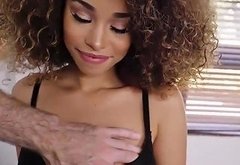 Ebony Bomb With Curly Hair Cecilia Lion Rides Her Bf